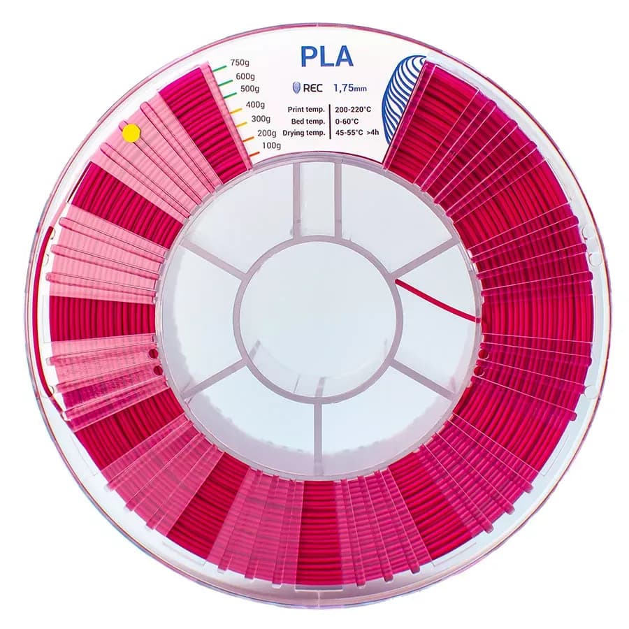REC PLA пластик 1,75 Малиновый 0.75 кг